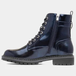 Parlour Womens Navy Patent Lace Up Boot*Lunar Clearance