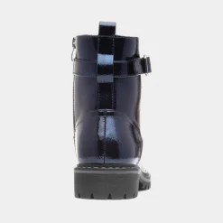 Parlour Womens Navy Patent Lace Up Boot*Lunar Clearance