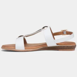Renoir Womens White Sandals*Lunar Sale