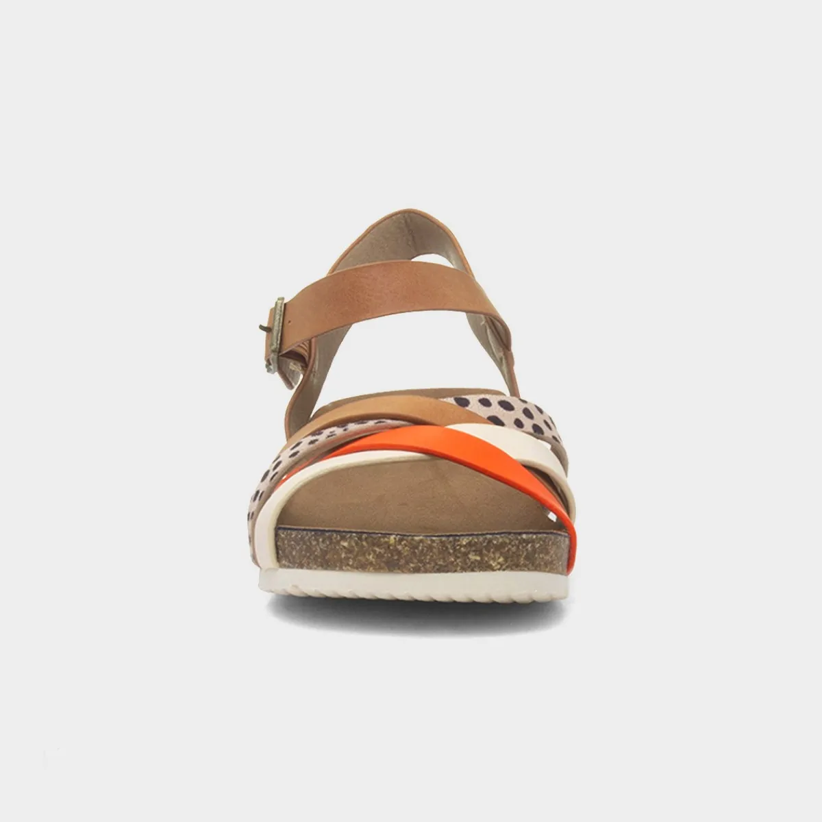Selina Womens Camel Strappy Wedge Sandal*Lunar Fashion