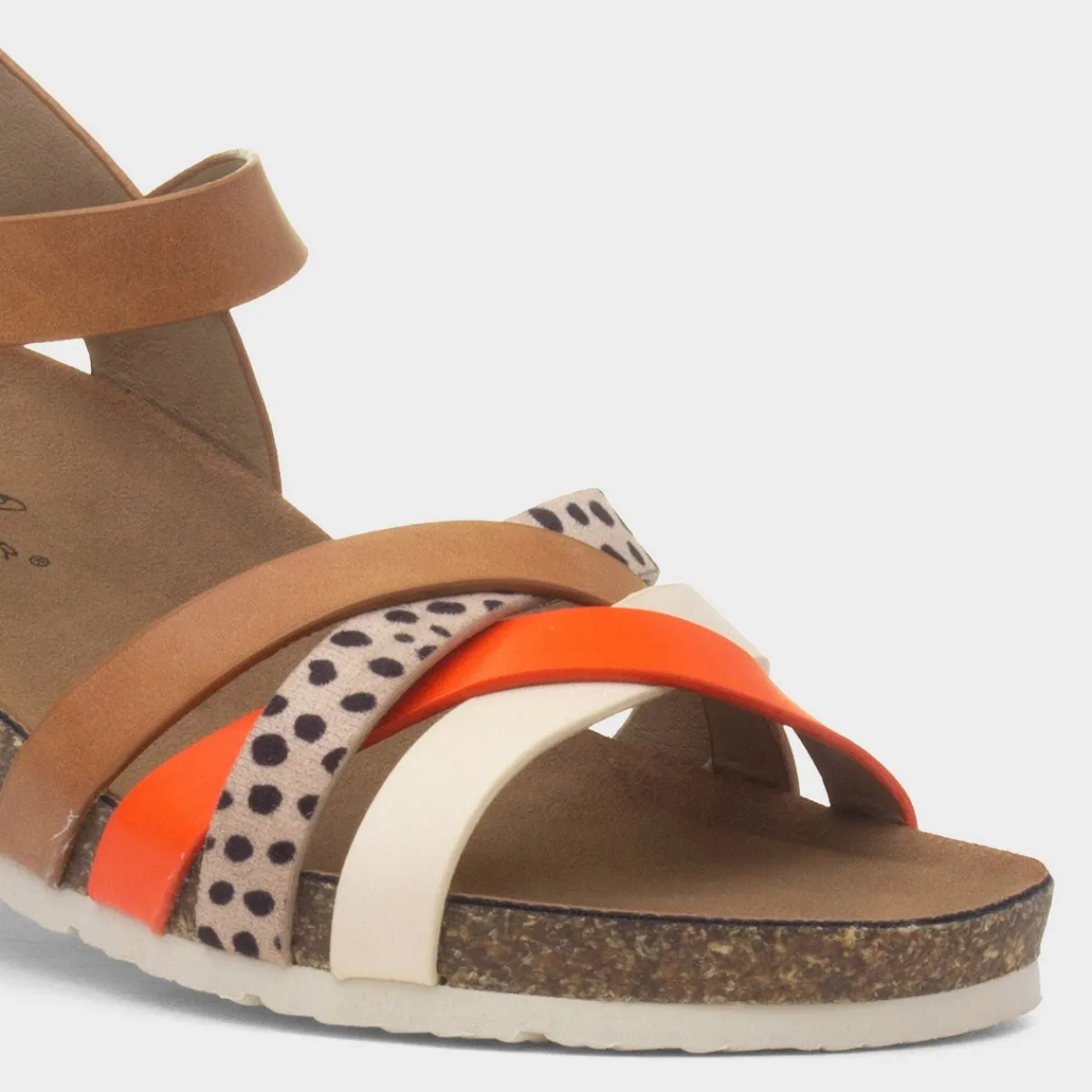 Selina Womens Camel Strappy Wedge Sandal*Lunar Fashion