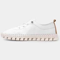 St Austell Womens White Leather Shoe*Lunar Fashion