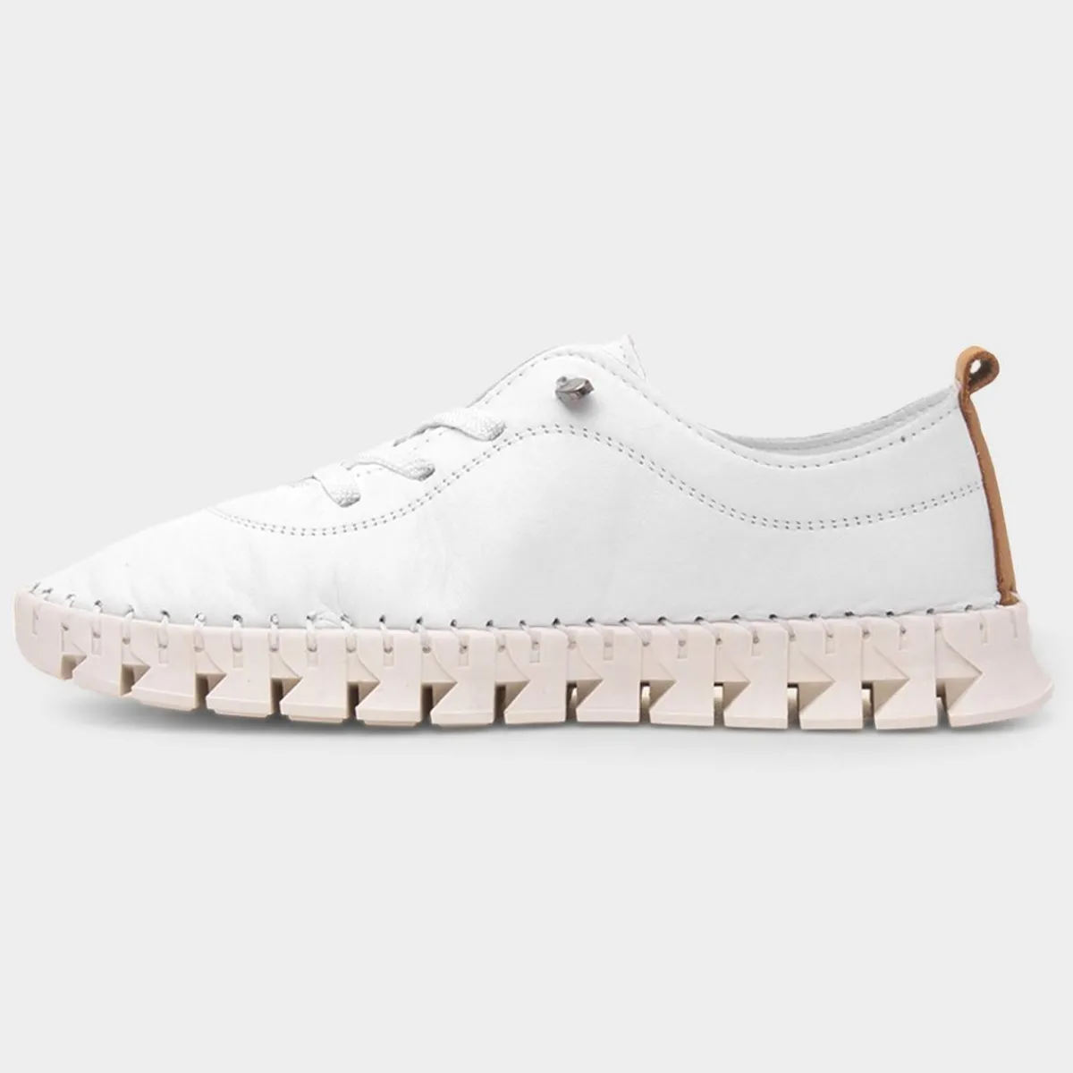 St Austell Womens White Leather Shoe*Lunar Fashion
