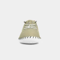 St Ives Womens Khaki Leather Casual Shoe*Lunar Clearance
