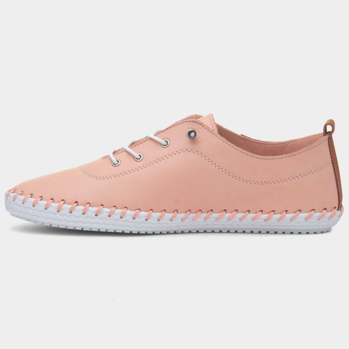 St Ives Womens Salmon Leather Casual Shoe*Lunar Clearance