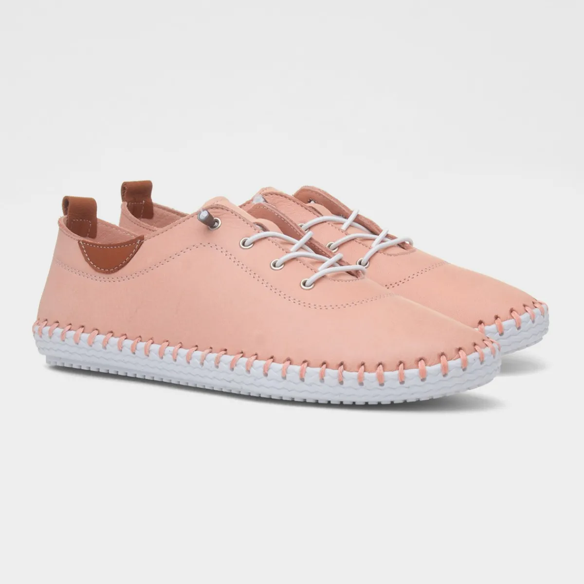 St Ives Womens Salmon Leather Casual Shoe*Lunar Clearance