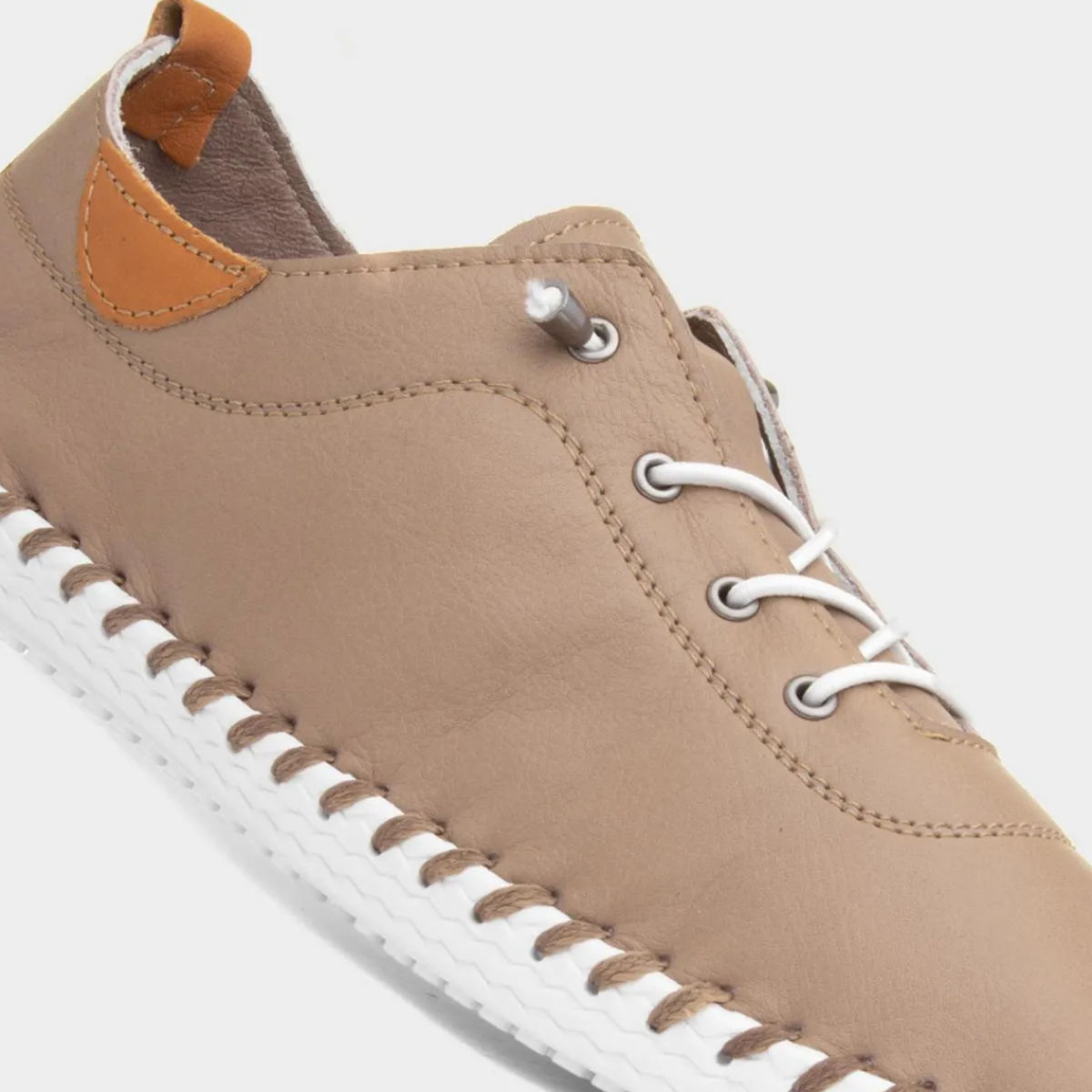St. Ives Womens Taupe Leather Casual Shoe*Lunar New