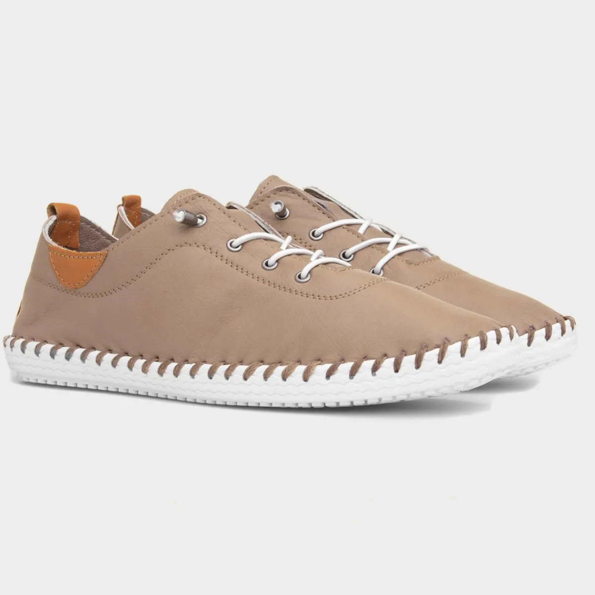 St. Ives Womens Taupe Leather Casual Shoe*Lunar New