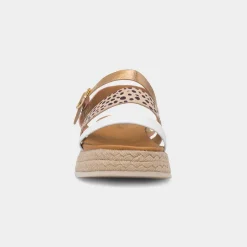 Summer Womens White Buckle Sandal*Lunar Clearance