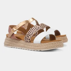 Summer Womens White Buckle Sandal*Lunar Clearance
