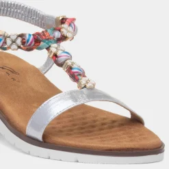 Tempo Womens Silver Sandal*Lunar Online