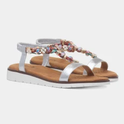 Tempo Womens Silver Sandal*Lunar Online
