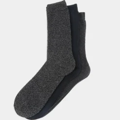 Malvern Mens 3 Pack Grey & Navy Boot Socks*shoezone Fashion