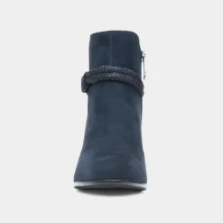 Comb Womens Navy Block Heel Boot*Marco Tozzi Sale
