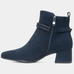 Comb Womens Navy Block Heel Boot*Marco Tozzi Sale