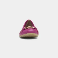 Womens Grape Leather Ballerina Shoe*Marco Tozzi Hot