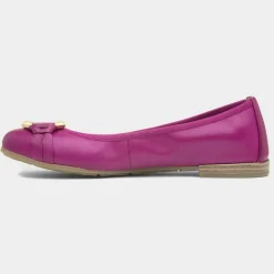 Womens Grape Leather Ballerina Shoe*Marco Tozzi Hot