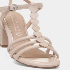 Womens Ivory Patent Heart T-Bar Heel*Marco Tozzi Hot
