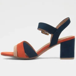 Womens Navy Buckle Heel*Marco Tozzi Online