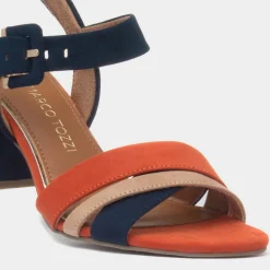 Womens Navy Buckle Heel*Marco Tozzi Online