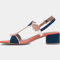 Womens Navy Heeled Sandals*Marco Tozzi Discount