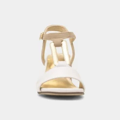 Womens White Leather Block Heel*Marco Tozzi Outlet