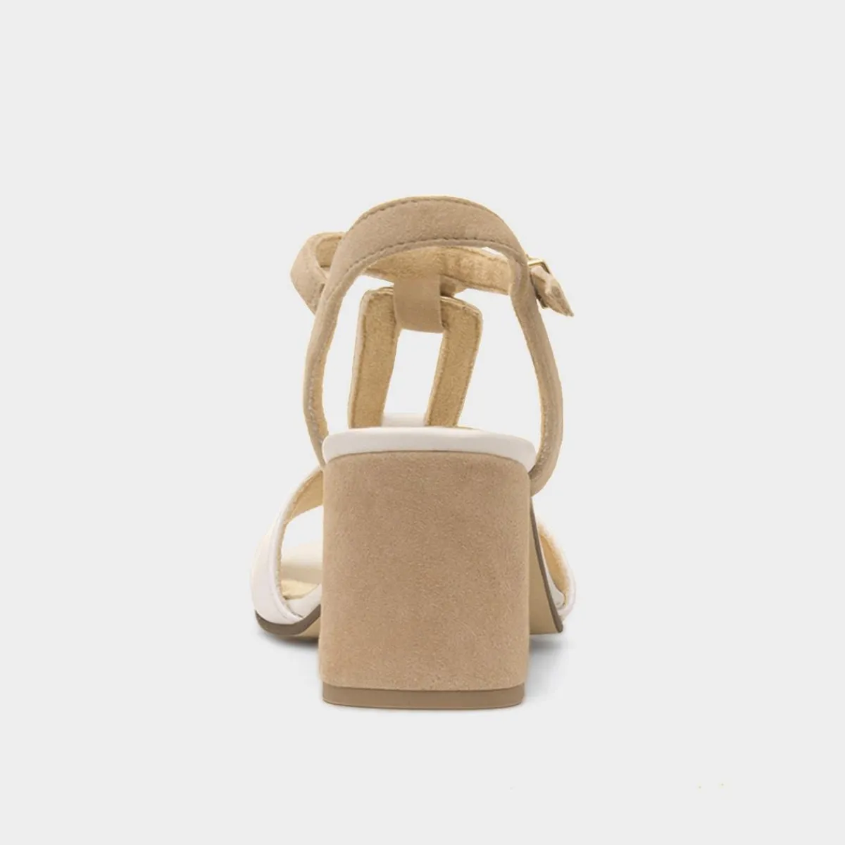 Womens White Leather Block Heel*Marco Tozzi Outlet