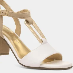 Womens White Leather Block Heel*Marco Tozzi Outlet