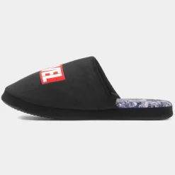 Mens Black Mule Slipper*Marvel Outlet