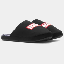 Mens Black Mule Slipper*Marvel Outlet