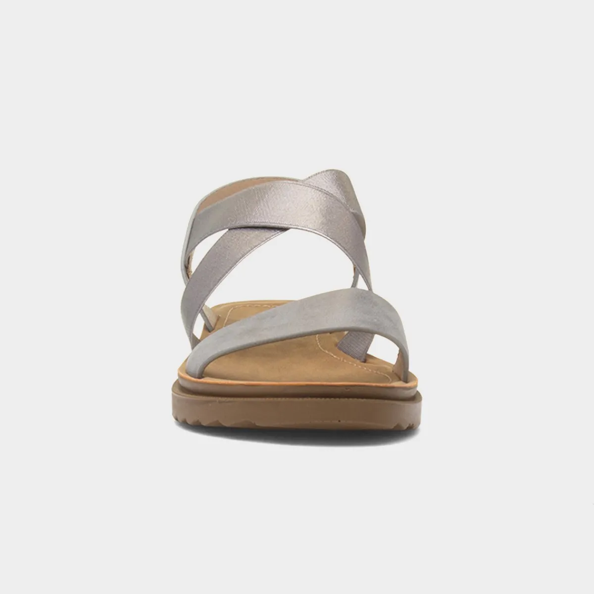 Marlene Womens Pewter Strappy Sandal*Maya Grace Fashion