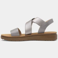 Marlene Womens Pewter Strappy Sandal*Maya Grace Fashion