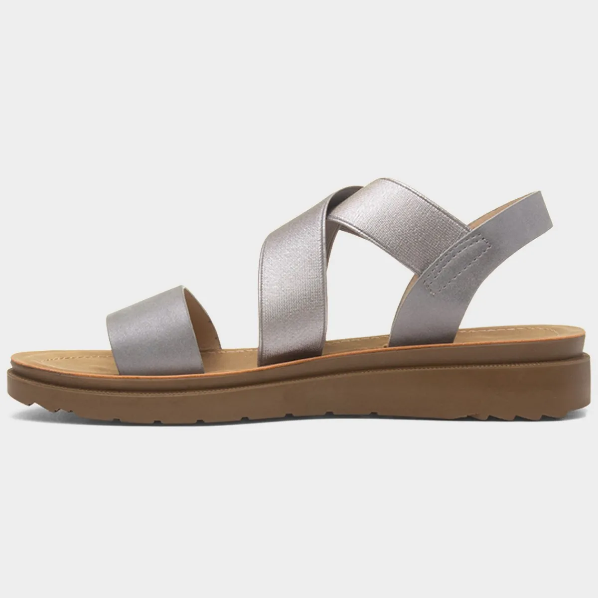 Marlene Womens Pewter Strappy Sandal*Maya Grace Fashion