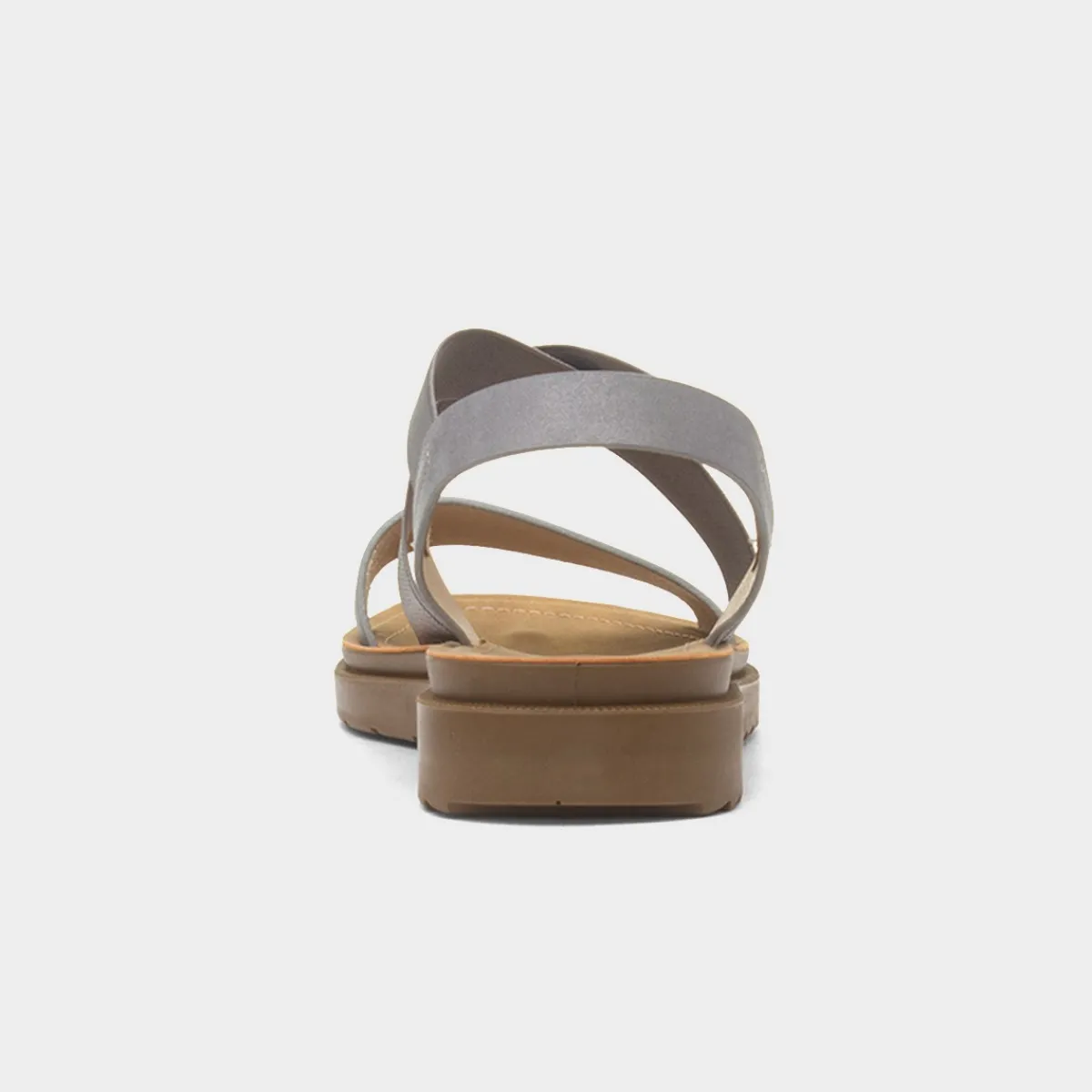 Marlene Womens Pewter Strappy Sandal*Maya Grace Fashion