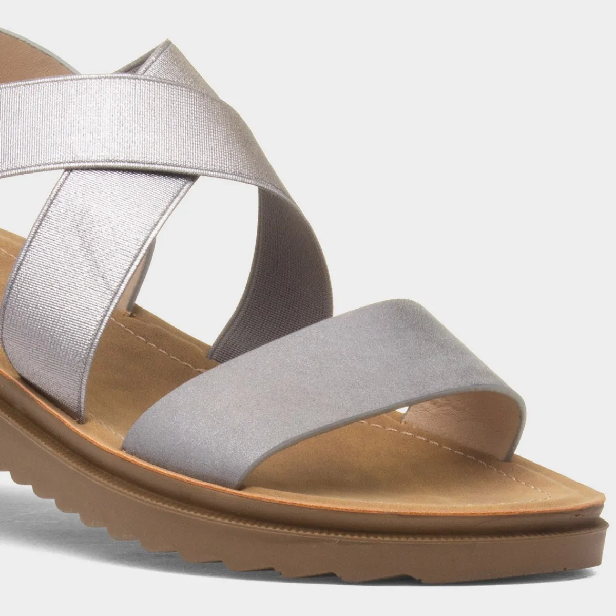 Marlene Womens Pewter Strappy Sandal*Maya Grace Fashion