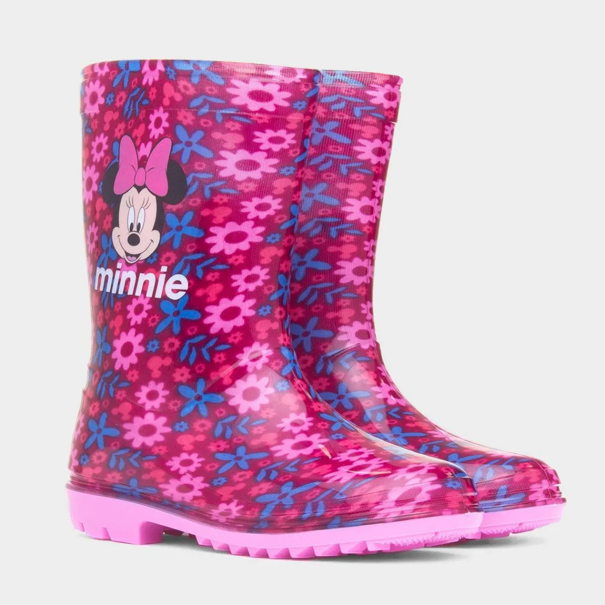 Kids Fuchsia Floral Welly*Minnie Mouse Clearance