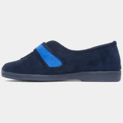 Andrea Womens Navy Easy Fasten Slipper*Mirak Sale