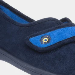 Andrea Womens Navy Easy Fasten Slipper*Mirak Sale