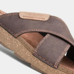 Aspect Mens Brown Cross Over Mule Sandal*Osaga Fashion