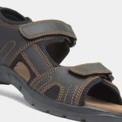 Bryson Mens Brown Leather Easy Fasten Sandal*Osaga New