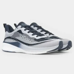 Peak Mens Grey & Navy Knitted Trainer*Osaga Clearance