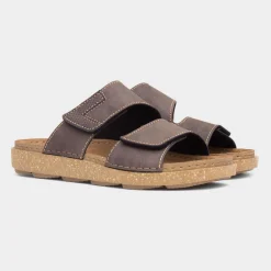 Terrain Mens Brown Easy Fasten Mule Sandal*Osaga Online