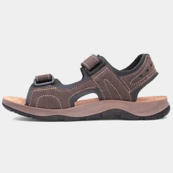 Vista Mens Brown Easy Fasten Sandal*Osaga New