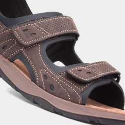 Vista Mens Brown Easy Fasten Sandal*Osaga New