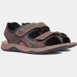 Vista Mens Brown Easy Fasten Sandal*Osaga New