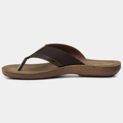 Earl Mens Brown Toe Post Sandal*Red Fish Hot