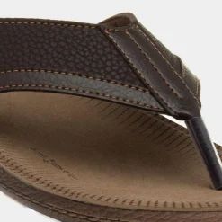 Earl Mens Brown Toe Post Sandal*Red Fish Hot