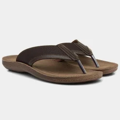 Earl Mens Brown Toe Post Sandal*Red Fish Hot