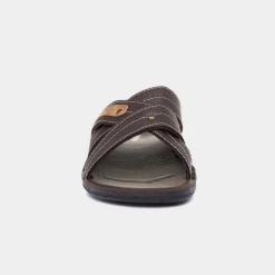 Edgar Mens Dark Brown Mule Sandal*Red Fish Discount