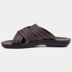 Edgar Mens Dark Brown Mule Sandal*Red Fish Discount